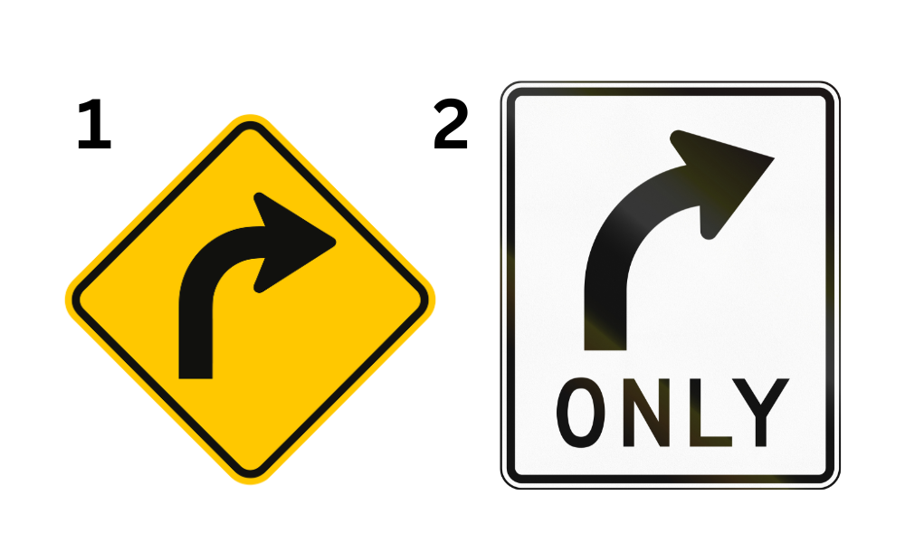 yellow and white sign